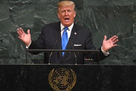 US President Donald Trump addresses the 72nd Annual UN General Assembly in New York on September 19, 2017. / AFP PHOTO / TIMOTHY A. CLARY (Photo credit should read TIMOTHY A. CLARY/AFP/Getty Images)