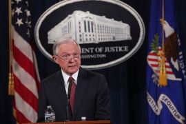 WASHINGTON, DC - SEPTEMBER 05: U.S. Attorney General Jeff Sessions speaks on immigration at the Justice Department September 5, 2017 in Washington, DC. Sessions announced that the Trump Administration is ending the Obama era Deferred Action for Childhood Arrivals (DACA) program, which protect those who were brought to the U.S. illegally as children, with a six-month delay for the Congress to put in replacement legislation. (Photo by Alex Wong/Getty Images)