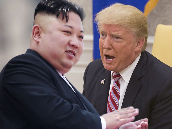 كومبو الرئيس الأمريكي والرئيس الكوري الشمالي