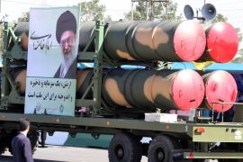 An Iranian military truck carries parts of the S-300 air defence missile system during a parade on the occasion of the country's Army Day, on April 18, 2017, in Tehran. / AFP PHOTO / ATTA KENARE (Photo credit should read ATTA KENARE/AFP/Getty Images)