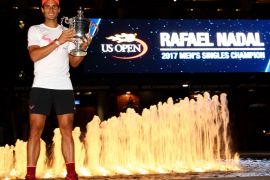 NEW YORK, NY - SEPTEMBER 10: Rafael Nadal of Spain poses with the championship trophy after he defeated Kevin Anderson of South Africa in the Men's Singles Finals match on Day Fourteen of the 2017 US Open at the USTA Billie Jean King National Tennis Center on September 10, 2017 in the Flushing neighborhood of the Queens borough of New York City. Nadal defeated Anderson in the third set with a score of 6-3, 6-3, 6-4. (Photo by Clive Brunskill/Getty Images)