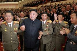 North Korean leader Kim Jong Un reacts during a celebration for nuclear scientists and engineers who contributed to a hydrogen bomb test, in this undated photo released by North Korea's Korean Central News Agency (KCNA) in Pyongyang on September 10, 2017. KCNA via REUTERS ATTENTION EDITORS - THIS PICTURE WAS PROVIDED BY A THIRD PARTY. REUTERS IS UNABLE TO INDEPENDENTLY VERIFY THE AUTHENTICITY, CONTENT, LOCATION OR DATE OF THIS IMAGE. NO THIRD PARTY SALES. SOUTH KOREA