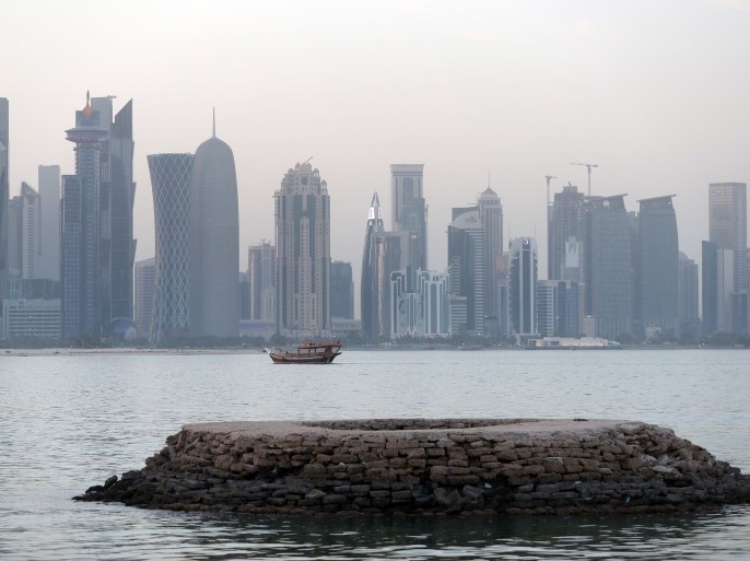 A general view taken on July 2, 2017 shows the corniche of the Qatari capital Doha. / AFP PHOTO / STR (Photo credit should read STR/AFP/Getty Images)