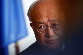 International Atomic Energy Agency (IAEA) Director General Yukiya Amano listens during an interview with Reuters at the IAEA headquarters in Vienna, Austria September 26, 2017. REUTERS/Leonhard Foeger