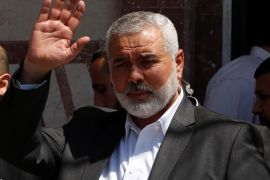 Hamas Chief Ismail Haniyeh gestures as he arrives for a news conference in Gaza City May 11, 2017. REUTERS/Mohammed Salem