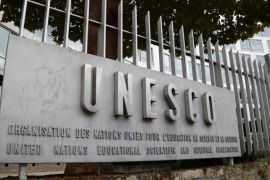 A picture taken on October 12, 2017 shows the logo of the United Nations Educational, Scientific and Cultural Organisation (UNESCO) headquarters in Paris.The United States said on October 12, 2017 that it was pulling out of the UN's culture and education body, accusing it of 'anti-Israel bias' in a move that underlines Washington's drift away from international institutions. / AFP PHOTO / JACQUES DEMARTHON (Photo credit should read JACQUES DEMARTHON/AFP/Getty Images)