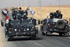 A picture taken on October 26, 2017 shows Iraqi security forces' humvees advancing towards the town of Faysh Khabur, which is located on the Turkish and Syrian borders in the Iraqi Kurdish autonomous region. / AFP PHOTO / AHMAD AL-RUBAYE (Photo credit should read AHMAD AL-RUBAYE/AFP/Getty Images)