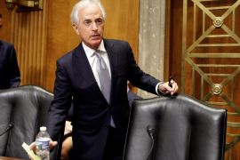 Senator Bob Corker (R-TN) arrives for a Senate Foreign Relations Committee hearing on Capitol Hill in Washington, U.S., October 24, 2017. REUTERS/Joshua Roberts