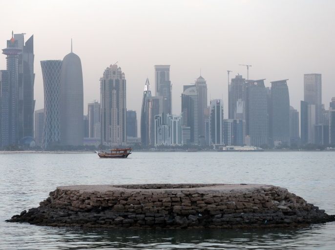 A general view taken on July 2, 2017 shows the corniche of the Qatari capital Doha. / AFP PHOTO / STR (Photo credit should read STR/AFP/Getty Images)