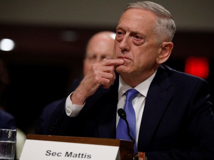 U.S. Secretary of Defense James Mattis testifies before a Senate Armed Services Committee hearing on the