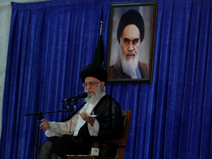 Iran's Supreme Leader Ayatollah Ali Khamenei delivers a speech during a ceremony marking the death anniversary of the founder of the Islamic Republic Ayatollah Ruhollah Khomeini, in Tehran, Iran, June 4, 2017. TIMA via REUTERS ATTENTION EDITORS - THIS IMAGE WAS PROVIDED BY A THIRD PARTY. FOR EDITORIAL USE ONLY.