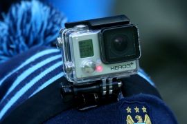 MANCHESTER, ENGLAND - JANUARY 16: A fan watches the action with a GoPro camera on his hat during the Barclays Premier League match between Manchester City and Crystal Palace at Etihad Stadium on January 16, 2016 in Manchester, England. (Photo by Alex Livesey/Getty Images)