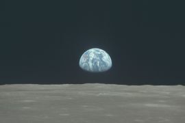 Earth rises above the moon's horizon during the Apollo 11 lunar mission in this July 1969 NASA handout photo. The photograph is one of more than 12,000 from NASA's archives recently aggregated on the Project Apollo Archive Flickr account. REUTERS/NASA/Handout via Reuters THIS IMAGE HAS BEEN SUPPLIED BY A THIRD PARTY. IT IS DISTRIBUTED, EXACTLY AS RECEIVED BY REUTERS, AS A SERVICE TO CLIENTS. FOR EDITORIAL USE ONLY. NOT FOR SALE FOR MARKETING OR ADVERTISING CAMPAIGNS