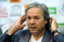 Algerian former football player and UNESCO Goodwill Ambassador Rabah Madjer gestures during a press conference on April 23, 2012 in Algiers, ahead of a football charity match for children of Africa between former Algerian football stars and former international players. AFP PHOTO / FAROUK BATICHE (Photo credit should read FAROUK BATICHE/AFP/Getty Images)