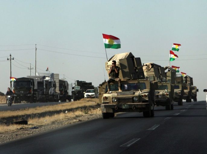 Vehicles of Kurdish Peshmarga Forces are seen near Altun Kupri between Kirkuk and Erbil, Iraq October 20, 2017. REUTERS/Azad Lashkari
