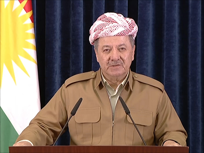 A picture from a speech by the President of the Kurdistan Region of Iraq, Massoud Barzani