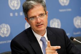 French Ambassador to the United Nations Francois Delattre speaks during a news conference at the United Nations Headquarters in New York City, U.S., October 2, 2017. REUTERS/Brendan McDermid