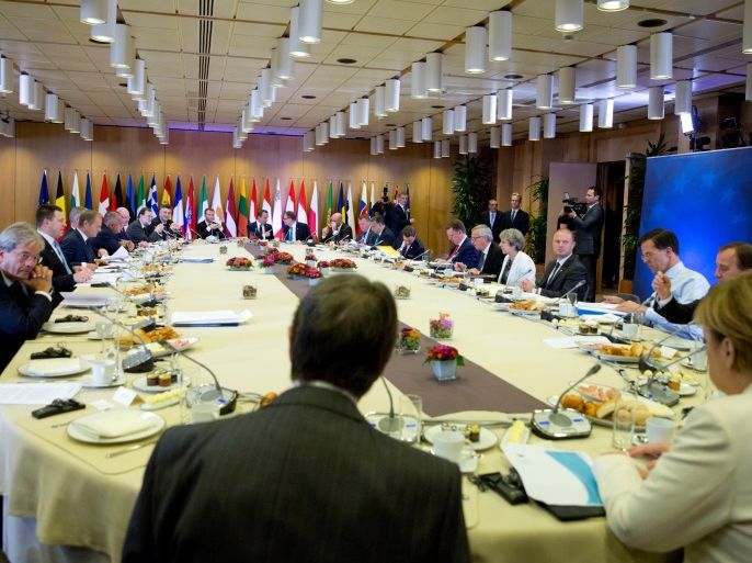 European Union leaders take part in an EU summit in Brussels, Belgium, October 20, 2017. REUTERS/Virginia Mayo/Pool