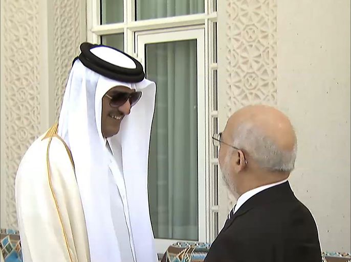 أمير قطر يلتقي وزير الخارجية العراقي إبراهيم الجعفري