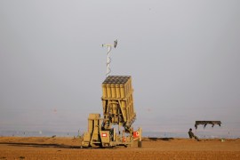 An Israeli soldier keeps watch by an Iron Dome rocket interceptor battery deployed near central Gaza Strip, southern Israel October 31, 2017. REUTERS/Amir Cohen