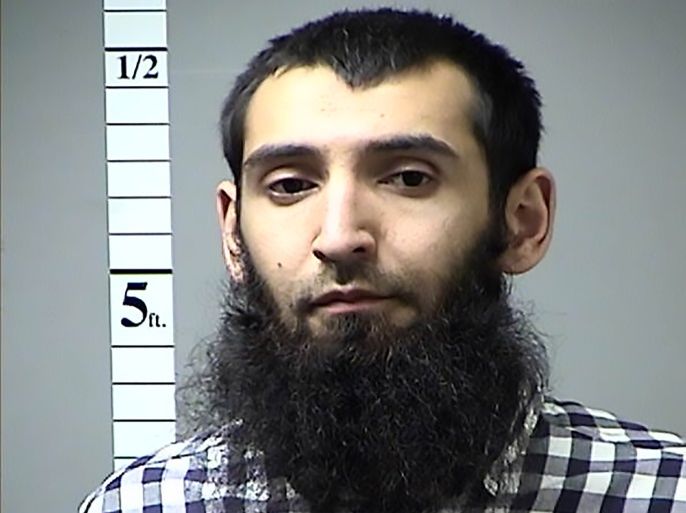 This handout photograph obtained courtesy of the St. Charles County Dept. of Corrections in the midwestern US state of Missouri on October 31, 2017 shows Sayfullah Habibullahevic Saipov, the suspectecd driver who killed eight people in New York on October 31, 2017, mowing down cyclists and pedestrians, before striking a school bus in what officials branded a 'cowardly act of terror.'Eleven others were seriously injured in the broad daylight assault and first deadly te