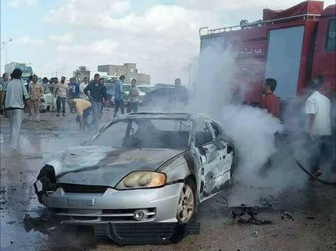 انفجرت سيارة مفخخة أثناء مرور رتل وكيل وزارة دفاع حكومة الوفاق الوطني في مدينة بنغازي شرق ليبيا.