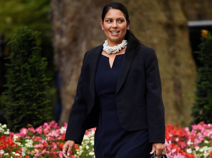 Priti Patel, Britain's Secretary of State for International Development, arrives for a cabinet meeting at 10 Downing Street in London, September 21, 2017. REUTERS/Toby Melville