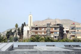 A church is pictured at the Abbasiyin area in the east of the capital Damascus, in this handout picture provided by SANA on March 21, 2017, Syria. SANA/Handout via REUTERS ATTENTION EDITORS - THIS PICTURE WAS PROVIDED BY A THIRD PARTY. REUTERS IS UNABLE TO INDEPENDENTLY VERIFY THE AUTHENTICITY, CONTENT, LOCATION OR DATE OF THIS IMAGE. FOR EDITORIAL USE ONLY.