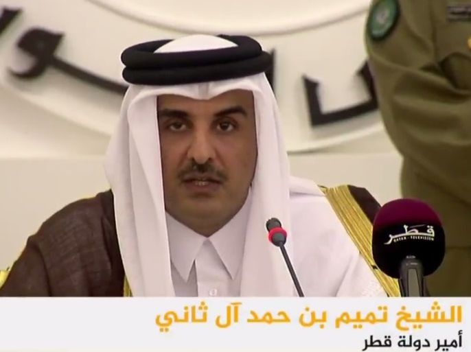 أمير قطر الشيخ تميم بن حمد آل ثاني في افتتاح مجلس الشورى