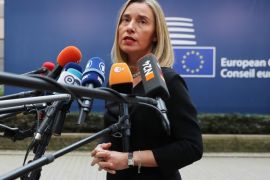 BRUSSELS, BELGIUM - OCTOBER 19: Federica Mogherini, High Representative of the European Union for Foreign Affairs and Security Policy arrives ahead of a European Council Meeting at the Council of the European Union building on October 19, 2017 in Brussels, Belgium. Britain's Prime Minister Theresa May attends along with the other 27 members Heads of State. Under discussion are the Iran Nuclear Deal, Brexit and North Korea. Mrs May has offered assurances to EU nationals that her government will make it as easy as possible to remain living in the United Kingdom after Brexit. (Photo by Dan Kitwood/Getty Images)