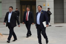 Dismissed Catalan vice president Oriol Junqueras arrives to Spain's High Court after being summoned to testify on charges of rebellion, sedition and misuse of public funds for defying the central government by holding a referendum on secession and proclaiming independence, in Madrid, Spain, November 2, 2017. REUTERS/Susana Vera