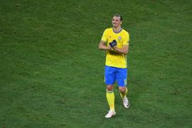 NICE, FRANCE - JUNE 22: A dejected Zlatan Ibrahimovic of Sweden leaves the field after defeat in the UEFA EURO 2016 Group E match between Sweden and Belgium at Allianz Riviera Stadium on June 22, 2016 in Nice, France. (Photo by Laurence Griffiths/Getty Images)