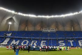 RIYADH, SAUDI ARABIA - NOVEMBER 18: Al-Hilal fans show their support prior to the AFC Champions League Final 2017 first leg between Al-Hilal and Urawa Red Diamonds at King Fahd International Stadium on November 18, 2017 in Riyadh, Saudi Arabia. (Photo by Kaz Photography/Getty Images)