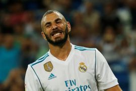 Soccer Football - Spanish La Liga Santander - Real Madrid vs Valencia - Madrid, Spain - August 27, 2017 Real Madrid’s Karim Benzema reacts after missing a chance to score REUTERS/Javier Barbancho