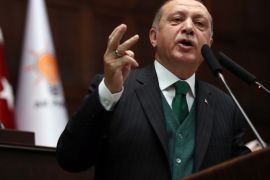 Turkish President Tayyip Erdogan addresses members of parliament of his ruling AK Party (AKP) during a meeting at the Parliament in Ankara, Turkey, November 7, 2017. REUTERS/Umit Bektas
