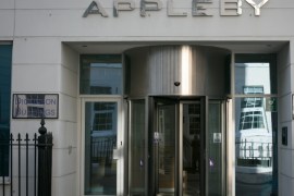 DOUGLAS, ISLE OF MAN - NOVEMBER 08: The offices of Bermuda-based law firm Appleby are pictured on November 8, 2017 in Douglas, Isle of Man. The Isle of Man is a low-tax British Crown Dependency with a population of just 85 thousand, located in the Irish Sea off the west coast England. Recent revelations in the Paradise Papers have linked the island to tax loopholes being used by Apple and Nike, as well as celebrities such as Formula One champion Lewis Hamilton. (Phot