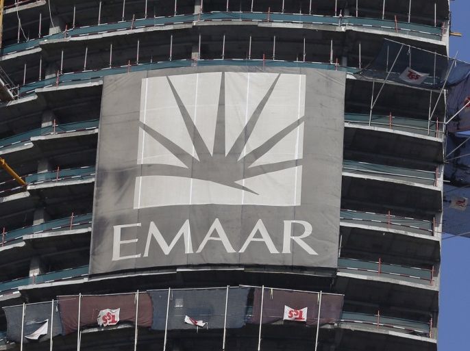A logo of Dubai's Emaar Properties is seen at an under-construction building in Dubai, UAE, March 3, 2016. REUTERS/Ahmed Jadallah/File Photo