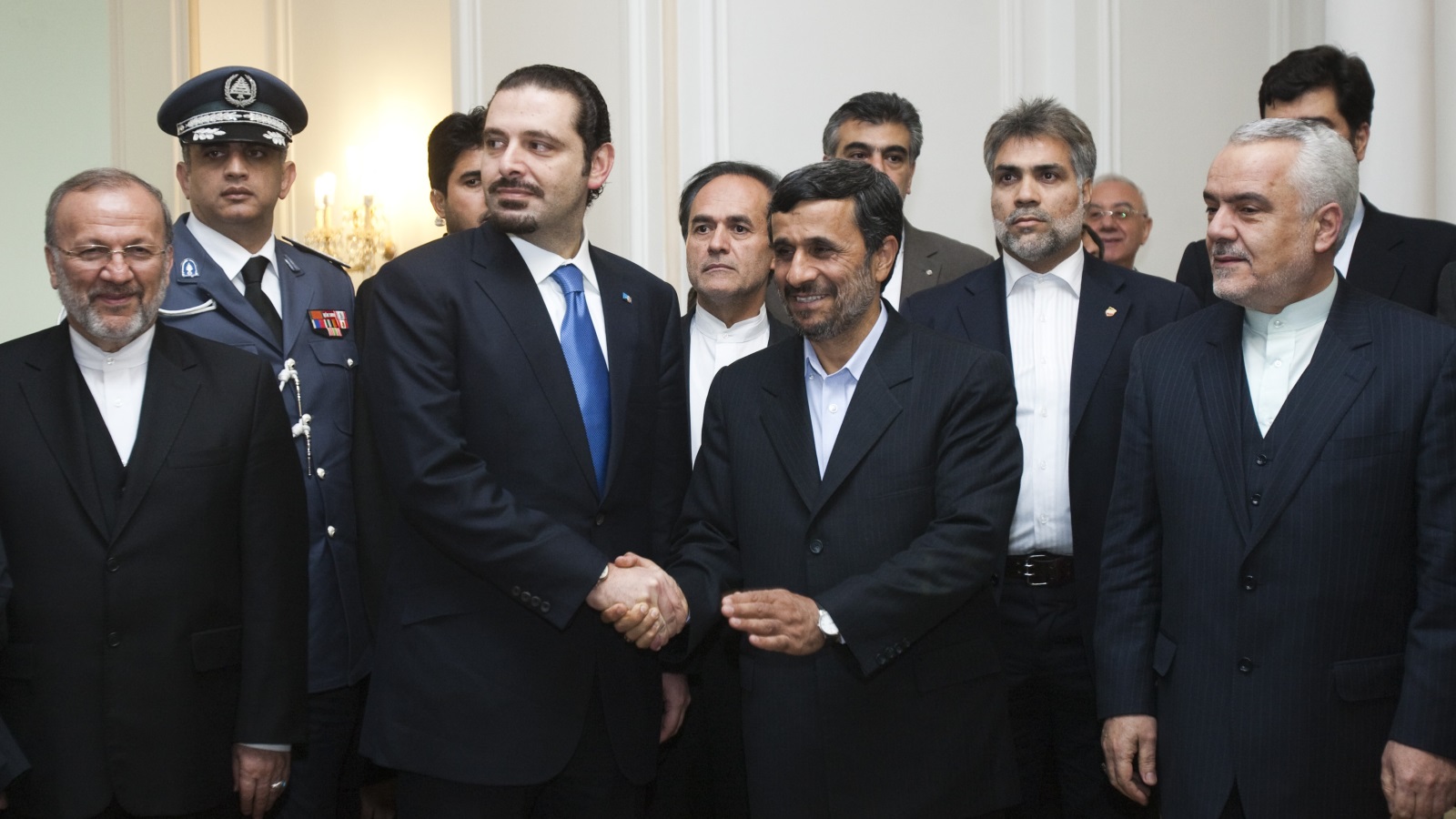 صورة تجمع سعد الحريري ومحمود نجاد خلال الزيارات المتبادلة بينهم 2010  (رويترز)