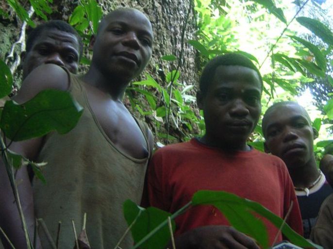 صورة للأقزام "pigmies” أو pigmy - Forest-dependent Pygmy communities have played a key role in human history, but are now facing cultural extinction. Jerome LewisCIFOR