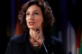 Newly elected Director-General of the United Nations Educational, Scientific and Cultural Organization (UNESCO) Audrey Azoulay attends the 39th General Conference at the organisation's headquarters in Paris, France November 10, 2017. REUTERS/Philippe Wojazer