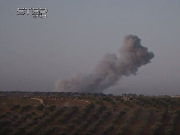 القصف الجوي الذي استهدف بلدة جرجناز جنوبي إدلب