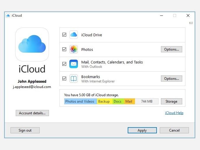 iCloud security update for windows