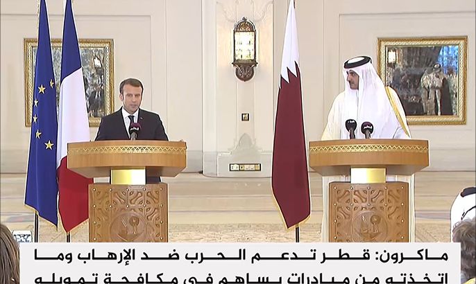 ماكرون: قطر تدعم الحرب على الإرهاب