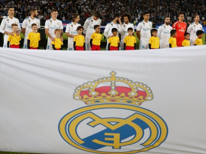 Soccer Football - FIFA Club World Cup Final - Real Madrid vs Gremio FBPA - Zayed Sports City Stadium, Abu Dhabi, United Arab Emirates - December 16, 2017 Real Madrid players line up before the match REUTERS/Amr Abdallah Dalsh