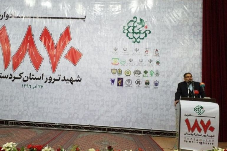 صورة نشرتها وكالة تسنيم الإيرانية لأمين المجلس الأعلى للأمن القومي الإيراني الأميرال علي شمخاني