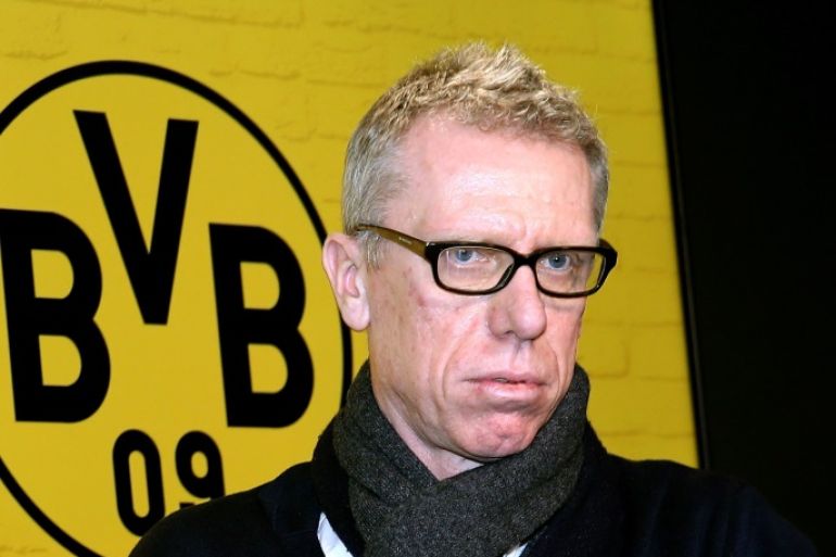 DORTMUND, GERMANY - DECEMBER 10: Head coach Peter Stoeger is presented as the new head coach of Dortmund during the press conference at Signal Iduna Park on December 10, 2017 in Dortmund, Germany. (Photo by Christof Koepsel/Bongarts/Getty Images)