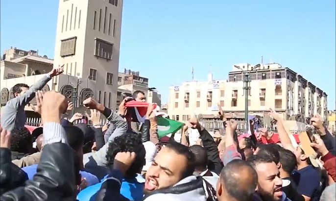 مظاهرة بالجامع الأزهر احتجاجا على قرار ترمب