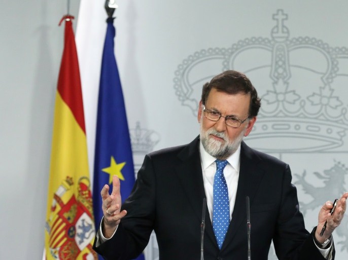 Spain's Prime Minister Mariano Rajoy attends a press conference at the Moncloa Palace in Madrid, December 22, 2017. REUTERS/Sergio Perez