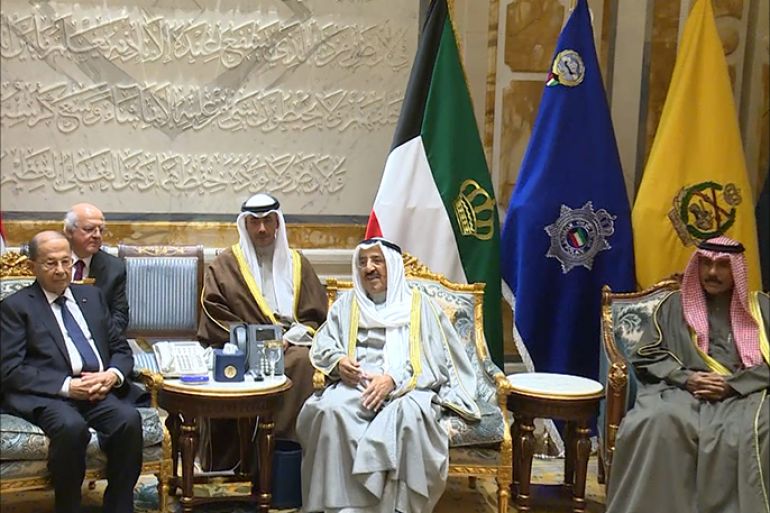 محادثات امير الكويت مع الرئيس اللبناني