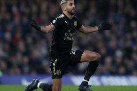 Soccer Football - Premier League - Chelsea vs Leicester City - Stamford Bridge, London, Britain - January 13, 2018 Leicester City's Riyad Mahrez reacts Action Images via Reuters/Peter Cziborra EDITORIAL USE ONLY. No use with unauthorized audio, video, data, fixture lists, club/league logos or